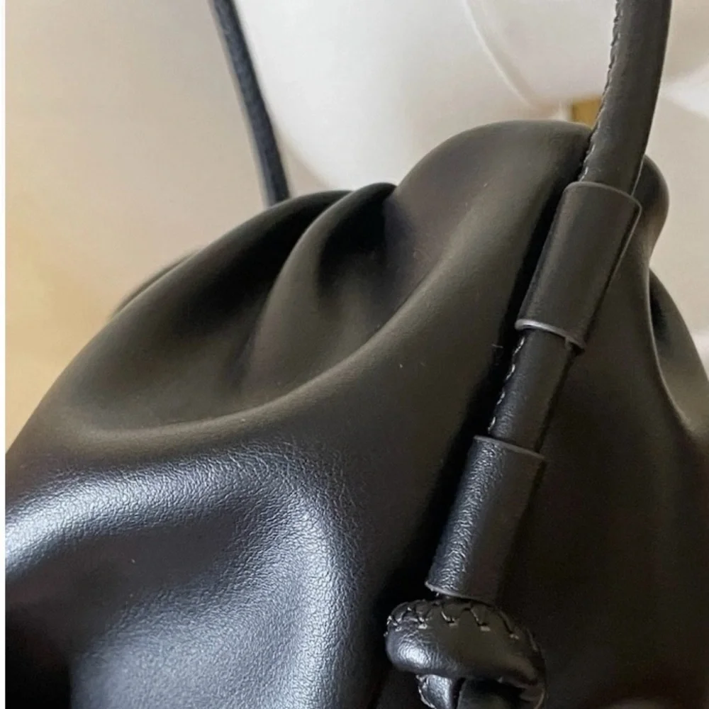 Worthington Cassie Black Small Crossbody Bag WithA Sleek Ruched Style. New W/Tag